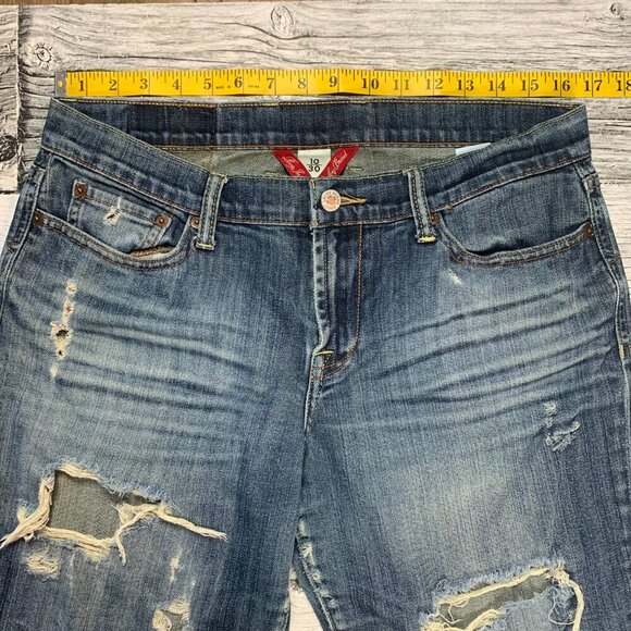 Lucky Brand Straight Leg Distressed Blue Denim Jeans - Picture 8 of 13